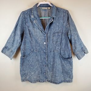 VTG Joan Rivers Denim Jean Button Up Jacket Size Large Womens Cotton QVC Rare